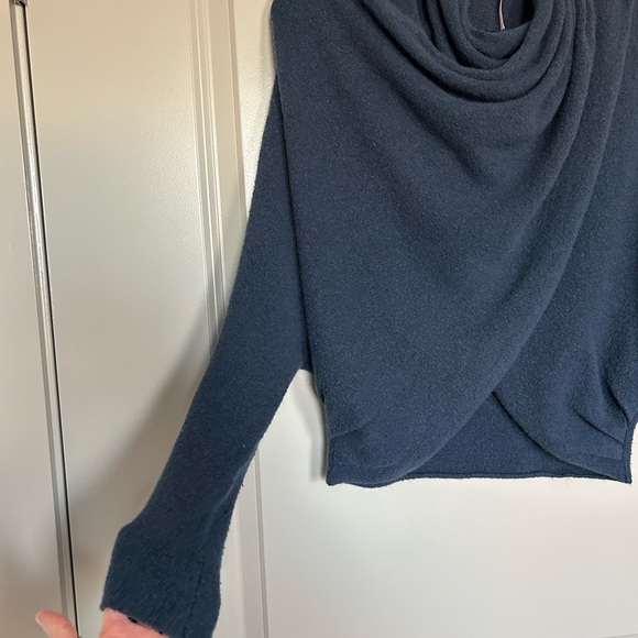 Free People Sugar Wrap sweater in Steel Blue - Picture 2 of 4